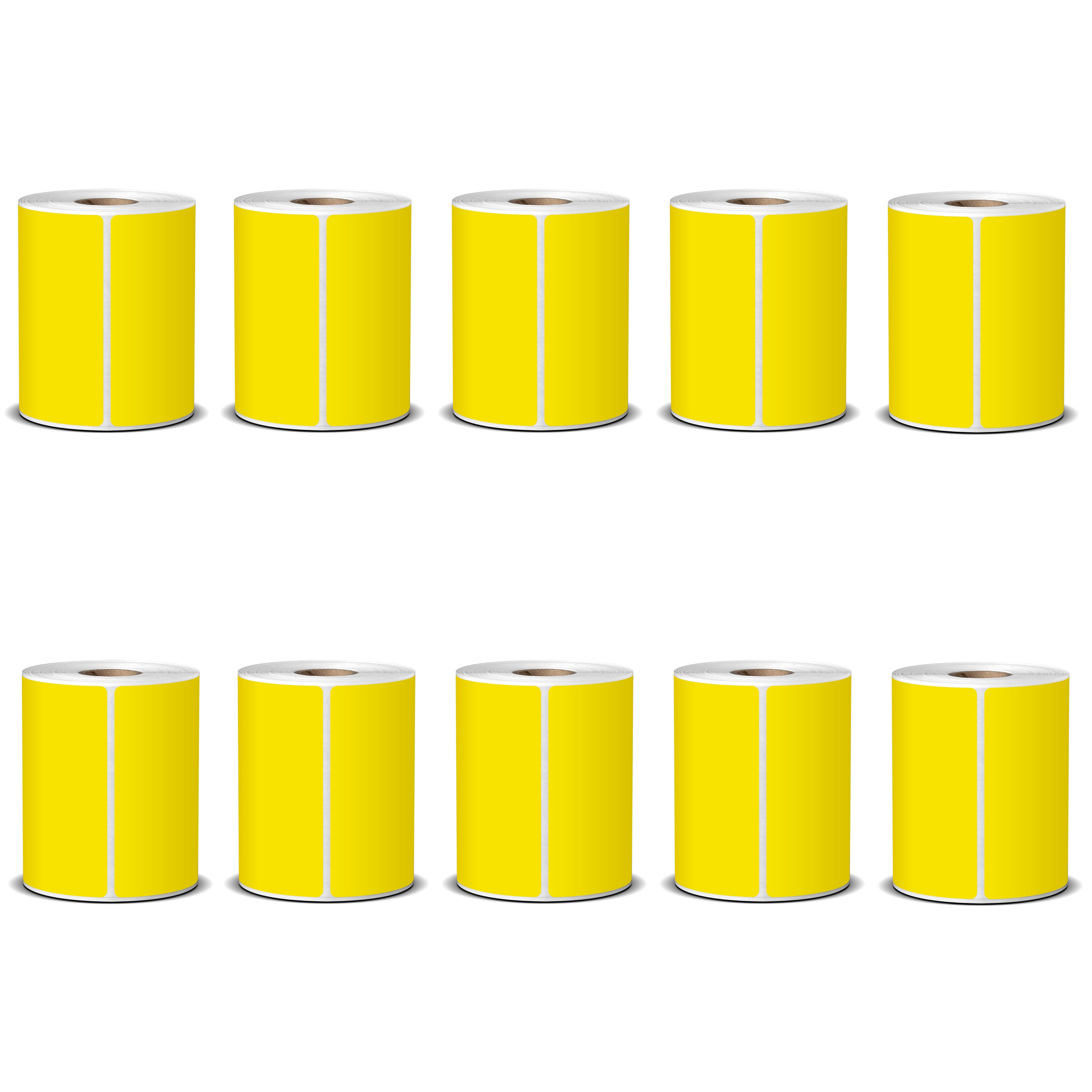 100X150 Yellow Direct Thermal Labels 400/Roll - 10 Rolls