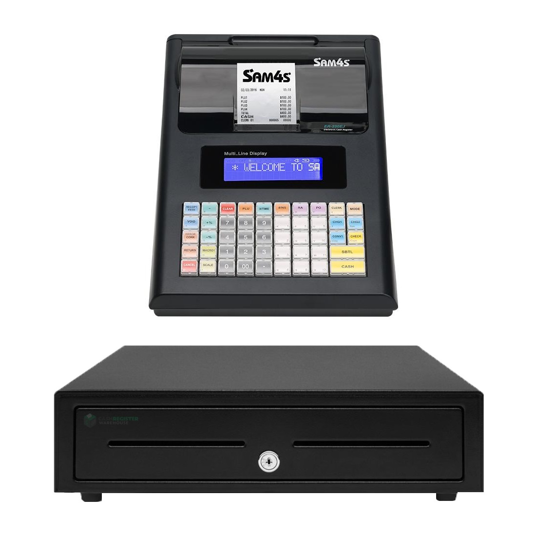 View Sam4s ER230EJ Portable Cash Register with Cash Drawer