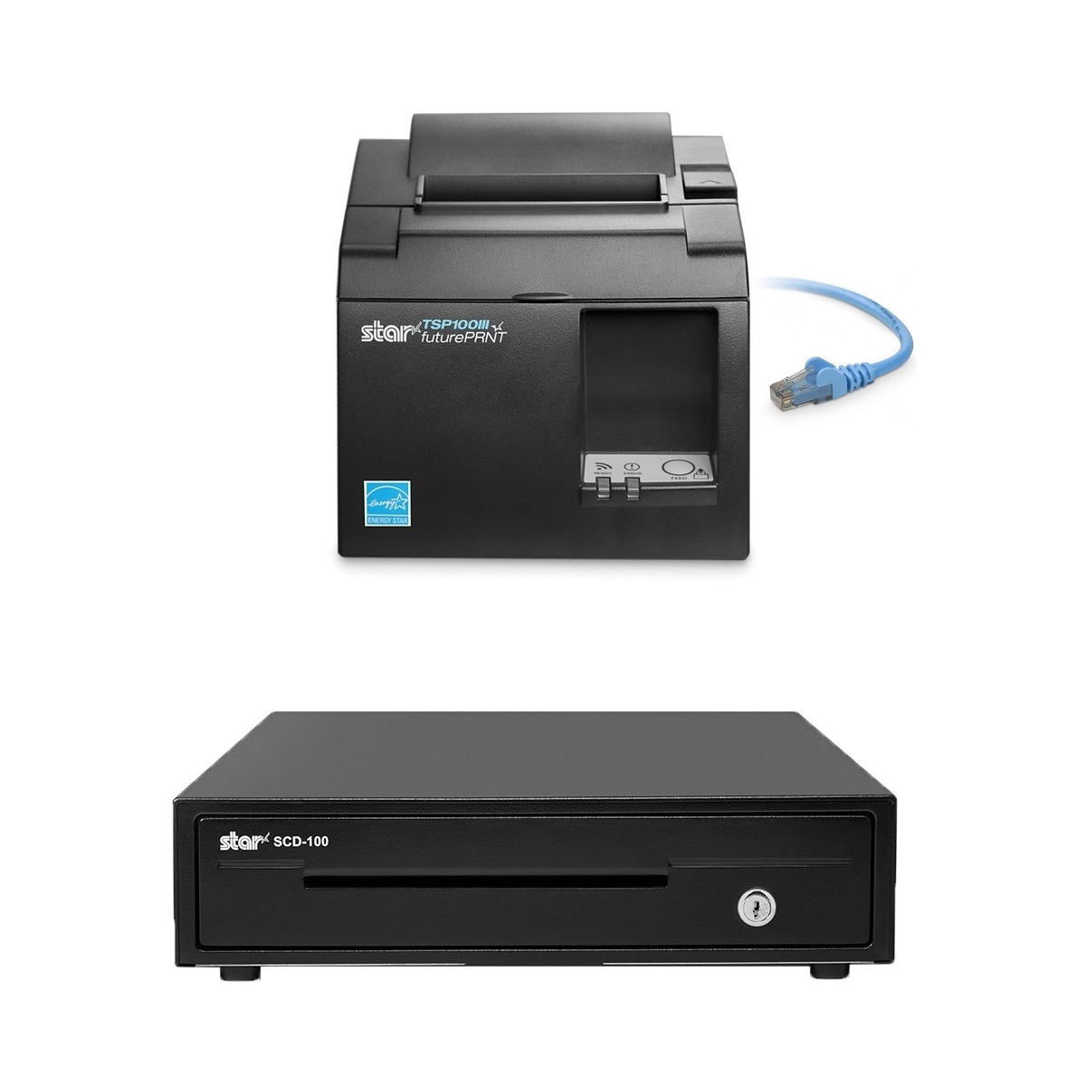 View Star TSP143III LAN Receipt Printer With Star SCD100 Cash Drawer