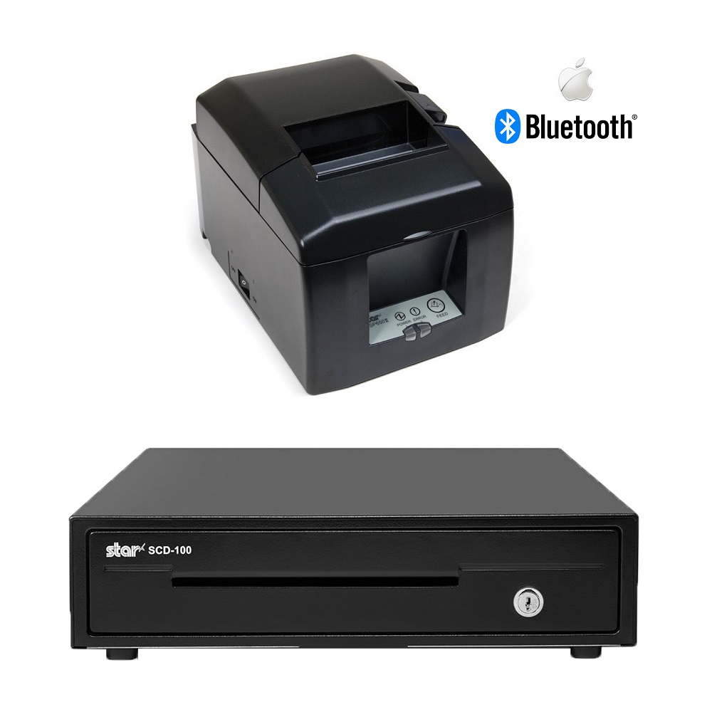 View Star TSP654II Bluetooth Printer With Star SCD100 Cash Drawer