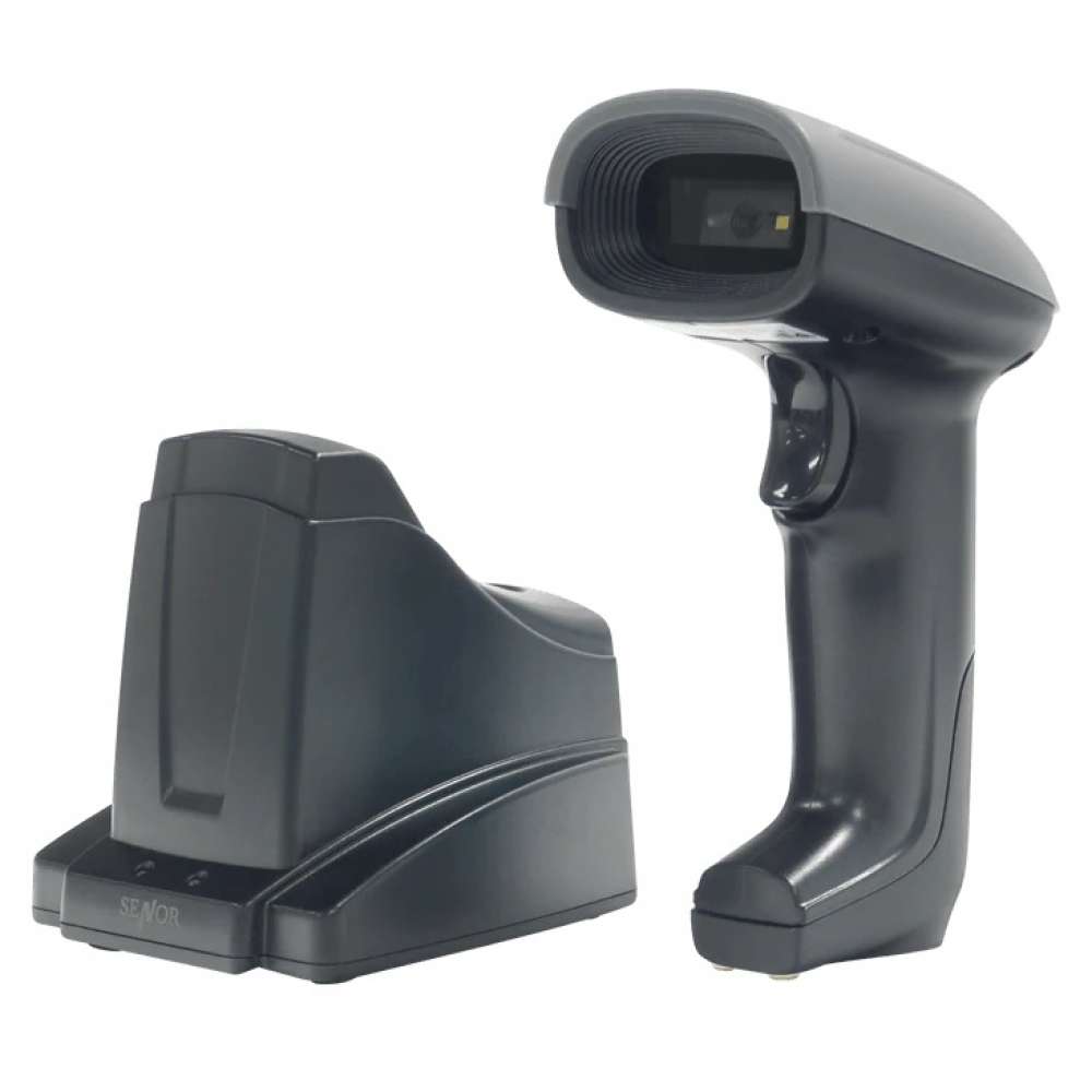 View Senor S-BT2D 2D Bluetooth Barcode Scanner with Charging Cradle USB