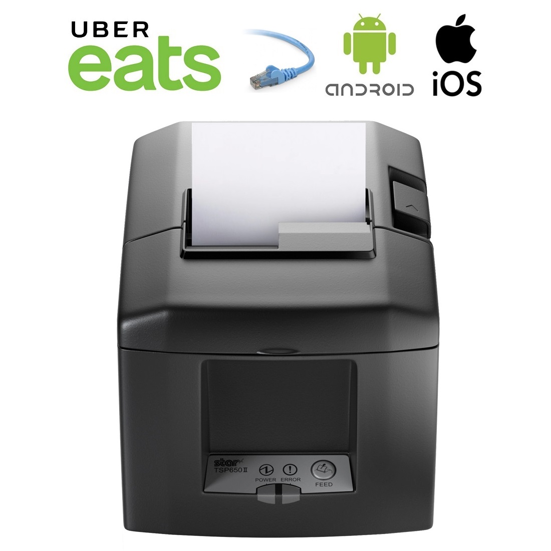 View Uber Eats Star TSP654IISK Sticky Label Printer with Ethernet Interface