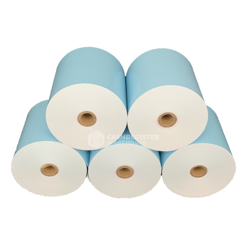 80x80 Blue Thermal Paper Rolls Side
