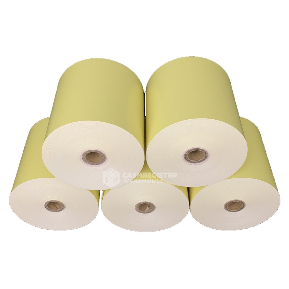 80x80 Yellow Thermal Paper Rolls Side