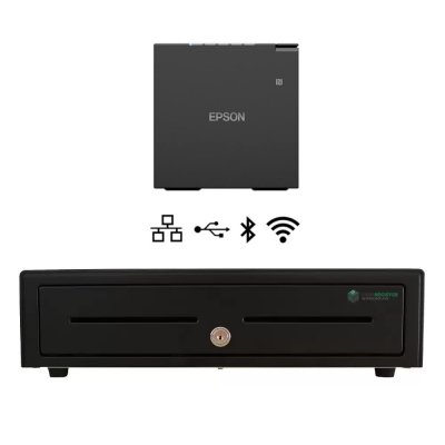 Epson TM-M30III Receipt Printer (Bluetooth, Wifi, USB & Ethernet) + EC350 Cash Drawer Bundle